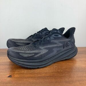 Hoka One One Clifton 9 Wide 1132210 BBLC Black Running Sneakers Men’s 13 2E.